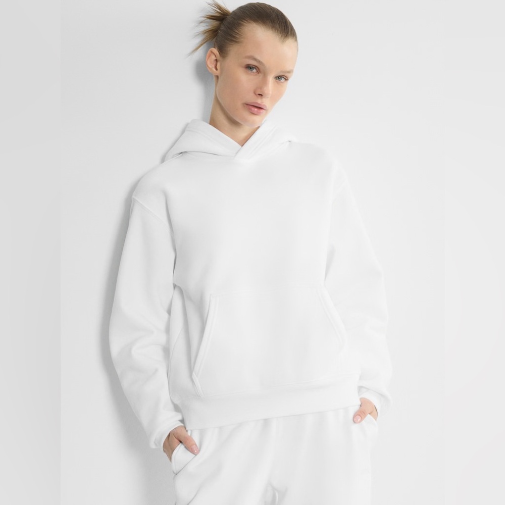 Cozy Sweatfleece Perfect Hoodie - WHITE